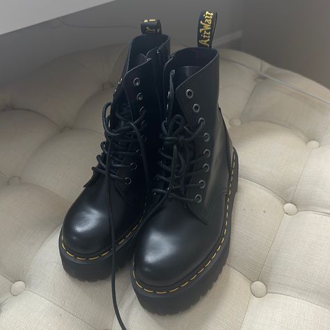 Dr Martin’s Double Platform Leather Boots Brand New Platform Leather Boots, Martin Shoes, Dr Martens Black, Dr Martens Shoes, Platform Boots, Winter Rain, Leather Boots, Rain Boots, Size 7