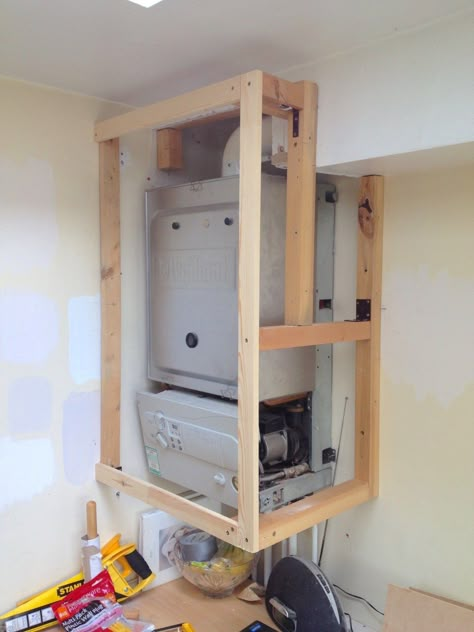 Boiler Cover Ideas, Boiler Cover, Boiler Cupboard, Ash Kitchen, Devon House, Small Utility Room, Diy Cupboards, Kitchen Arrangement, Airing Cupboard