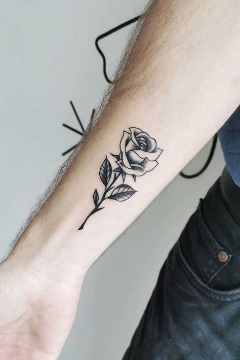 These Beautiful rose tattoo design ideas will give you all the inspiration you need for your next piece of body art.So, today I'm showing you 23+ of the most stunning rose tattoos. #flowertattoo #tattoos #womentattoos Simple Rose Tattoo, Rose Tattoo Ideas, Rose Tattoos For Men, Small Rose Tattoo, Skeleton Hand Tattoo, Back Of Shoulder Tattoo, Парные Тату, Shoulder Tattoos For Women, Rose Tattoo Design