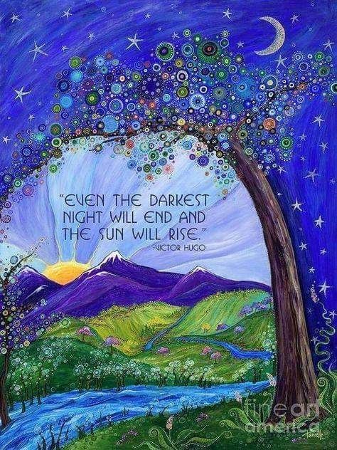 Karla Gerard, The Sun Will Rise, Darkest Night, Quote Art Print, Dream Symbols, Quote Art, Art Prints Quotes, Dark Night, Nature Pictures