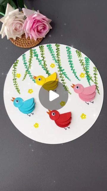 Bird Making Craft, Art N Craft Ideas For Kids, Spring Drawing Easy, Spring Drawing Ideas, Drawing Ideas Easy For Kids, Easter Cards For Kids, Bird Drawing For Kids, Simple Bird Drawing, Steps Drawing