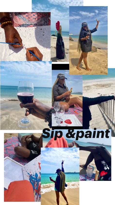 We brought everything by ourselves but bought light food and the games to play . We came at sunrise and left at sunset. Sip And Paint, Sip N Paint, At The Beach, The Beach, Paint