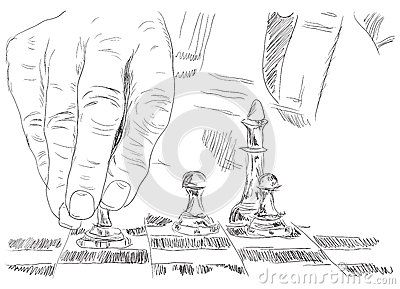 Playing chess Playing Chess Drawing, Chess Drawing, How To Play Chess, Playing Chess, Chess Game, Chess Pieces, Landscape Projects, Chess, Drawing Sketches