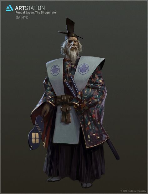 ArtStation - Feudal Japan: The Shogunate, Radoslav Topalov Medieval Japanese, Japanese Designs, Feudal Japan, Samurai Artwork, Samurai Art, Japanese Characters, Arte Fantasy, Japan Art, Working Hours