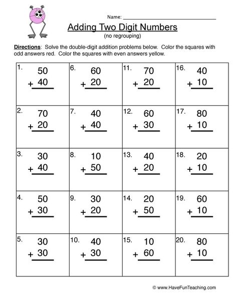 Second Grade Numbers And Place Value Worksheets 522 Two Digit Addition, Adding Worksheets, Addition Flashcards, Addition Worksheet, Double Digit Addition, Kids Math, Kids Worksheets Preschool, Have Fun Teaching, Math Notes