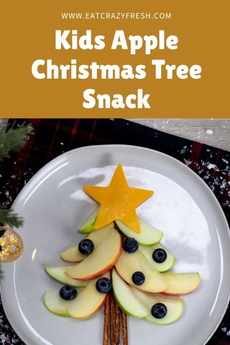 Kids Apple Christmas Tree Snack Recipe | Crazy Fresh Christmas Tree Snacks For Kids, Winter Snack Ideas For Kids, Christmas Kids Lunch Ideas, Toddler Christmas Food, Healthy Winter Snacks For Kids, Preschool Christmas Party Snacks, Christmas Meals For Kids, Christmas Snacks For School, Christmas Snacks Healthy