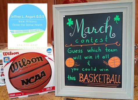 March Madness Contest 2018 - Enter your winning team by March 18th, 2018 - you do not need to be a patient to win! New Albany Ohio, March Madness, Dental Office, To Win, Chalkboard Quote Art, Ohio