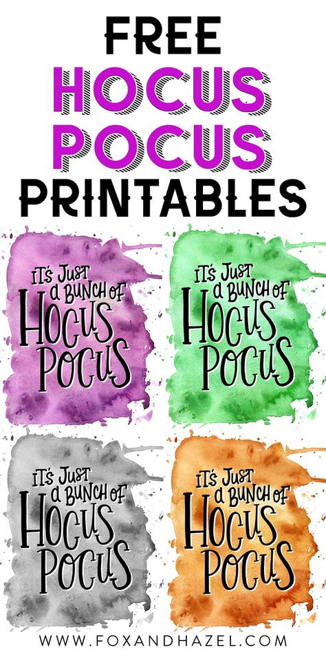 Hocus Pocus Sayings, Hocus Pocus Coloring Pages, Hocus Pocus Printable, Hocus Pocus Party Decoration, 1990s Halloween, Theme Dinners, Halloween Bunco, Halloween Entertainment, Hocus Pocus Movie