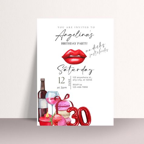 Party Girls Night, Chic Birthday Party, Night Theme, Chic Birthday, Girls Night In, Birthday Party Invite, Bachelorette Party Invitations, Ladies Night, Party Invite