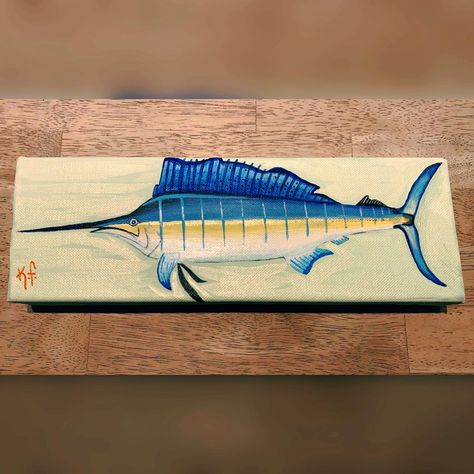 Swordfish Painting Acrylic, Sail Fish Painting, Swordfish Painting, Sailfish Painting, Sail Fish, Boy Painting, Door Mural, Coconut Dream, 2024 Art