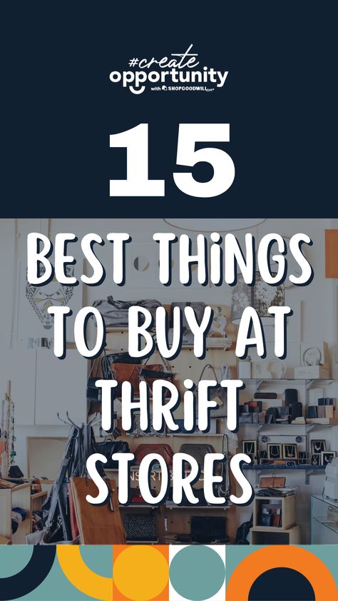 NEW #Blog: 15 Best Things to Buy at Thrift Stores🛍️  "If you aren’t sure how to thrift or what to look for at a thrift store, we’ve put together a helpful list of items to make your next thrifting expedition both fruitful and fun. Keep reading to discover the best things to buy at thrift stores." What To Look For At Goodwill, Things To Look For While Thrifting, What To Look For At Thrift Stores, Thrift Store Outfits Ideas, Thrift Shop Decor, Goodwill Shopping Secrets, Thrift Store Fashion Diy, Thrift Shop Outfit, Thrifting Inspiration