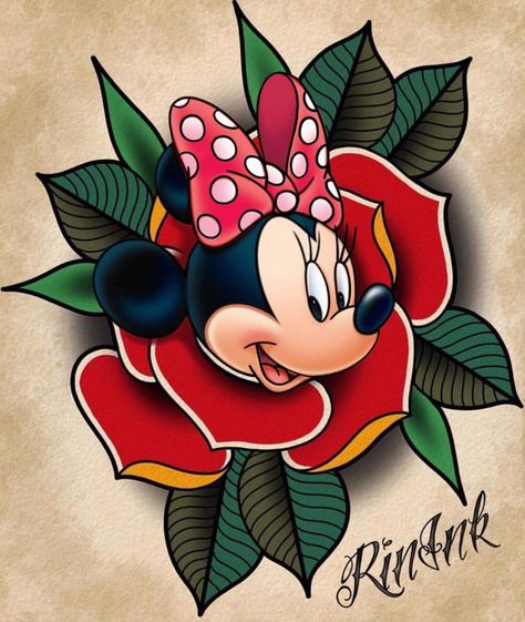 Minnie Mouse Tattoos, Mouse Tattoo Design, Minnie Mouse Tattoo, Mickey And Minnie Tattoos, Minnie Tattoo, Mouse Tattoo, Minnie Mouse Drawing, Twin Tattoos, Card Tattoo Designs