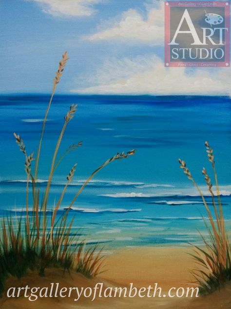 Beach Grass Painting, Beach Canvas Paintings, Ocean Ideas, Grass Texture, Ocean Paintings, Grass Painting, Beach Grass, Paint Nite, Sea Painting