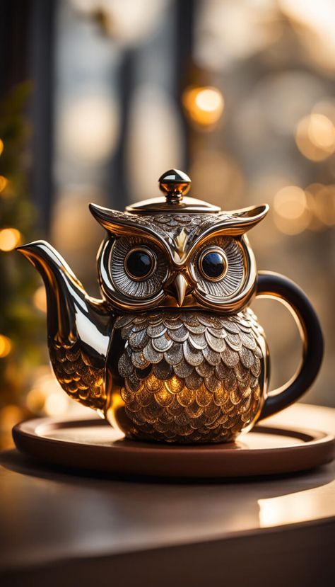 Decoration - Amazing Owl Teapot - AI creation Kettle Art, Owl Teapot, Cuppa Tea, Buddhist Quotes, Beautiful Wallpaper For Phone, Beautiful Wallpaper, Tea Pot, Beautiful Wallpapers, Art Works