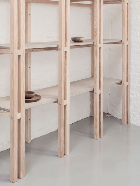 Plywood Shelves, Shelving Design, Shelf System, Modular Shelving, Folding Furniture, Studio Space, Cat Furniture, Architect Design, Interior Furniture