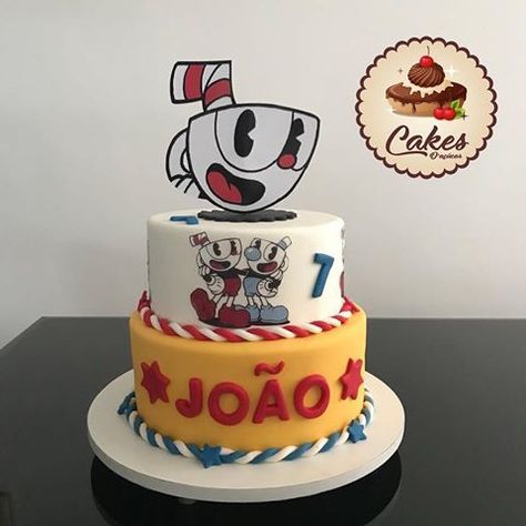 Cuphead Birthday, Childrens Party Decorations, Cup Head, Food Activities, Bday Party Theme, 12th Birthday, Cake Frosting, Birthday Party Cake, 9th Birthday