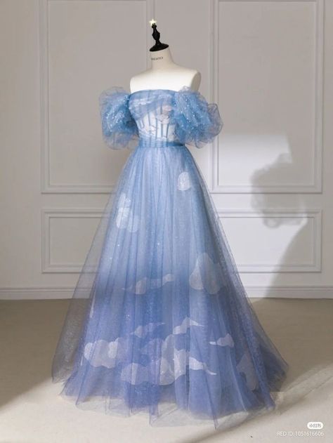 Blue Cute Dress, Elegant Spring Dresses, Gaun Tulle, 파티 드레스, My Princess, Princess Ball Gowns, Pretty Prom Dresses, Fairytale Dress, Prom Outfits