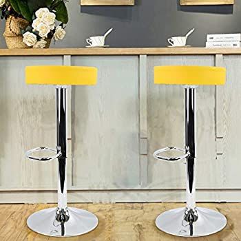 KKTONER Round Bar Stool PU Leather with Footrest Height Adjustable Swivel Pub Chair Home Kitchen Bar stools Backless Stool (Yellow) : Amazon.co.uk: Home & Kitchen Bar Stools Backless, Garage Stool, Workshop Stool, Round Bar Stools, Tall Stools, Home Kitchen Bar, Pub Chairs, Backless Stools, Adjustable Stool