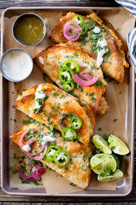 These Oven Baked Potato Tacos have a crispy outside & seasoned mashed potatoes inside. A perfect weeknight dinner when you want something easy | ThisSavoryVegan.com #thissavoryvegan #vegantacos #potatotacos Oven Baked Potato, Potato Tacos, Vegan Tacos, Vegan Potato, Vegan Mexican, Savory Vegan, Vegan Condiments, Vegan Cooking, Tamales