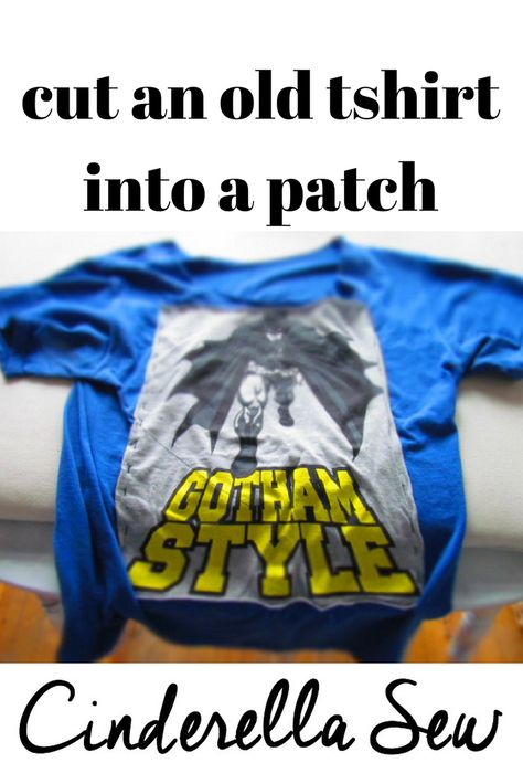 T Shirt Patches Diy, Tshirt Patches Ideas, Easy Hand Sewing, How To Make Patches, Patch Tshirt, Sewing Tshirt, Recycle Old Clothes, Shirt Tutorial, Patches Shirt