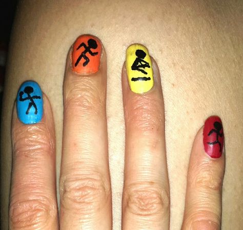 Track and field pictograms Track Nails Designs, Track Nails, Easter Nails Easy, Country Nails, Easter Nail Designs, Easter Nail Art, Easter Nails, I Love Nails, Love Nails