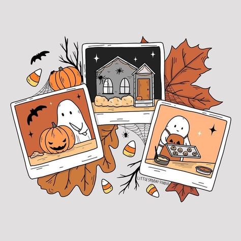 Polaroids Drawing, Spooky Halloween Designs, Halloween Illustration, Halloween Designs, Dibujos Cute, Halloween Stickers, Fall Wallpaper, Halloween Wallpaper, Halloween Design