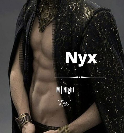 Mythological Names Male, Names Meaning Darkness Male, Nyx Name Meaning, Names With Dark Meanings Male, Attractive Male Names, Rare Names With Meaning Male, Male Names That Mean Moon, Male Name Ideas With Meaning, Dark Fantasy Names Male