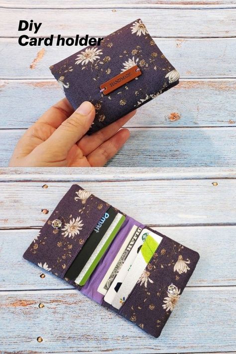 Credit Card Holder Pattern, Card Wallet Tutorial, Tendersmile Handmade, Diy Wallet Pattern, Wallet Pattern Free, Card Wallet Pattern, Wallet Sewing Pattern, Sew Wallet, Handmade Fabric Bags