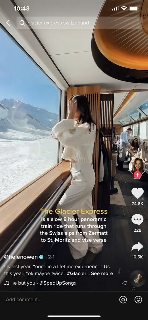 Train Ride Outfit, Glacier Express Switzerland, Anniversary Outfit, Train Ride, Zermatt, Swiss Alps, Once In A Lifetime, Train Rides, Train