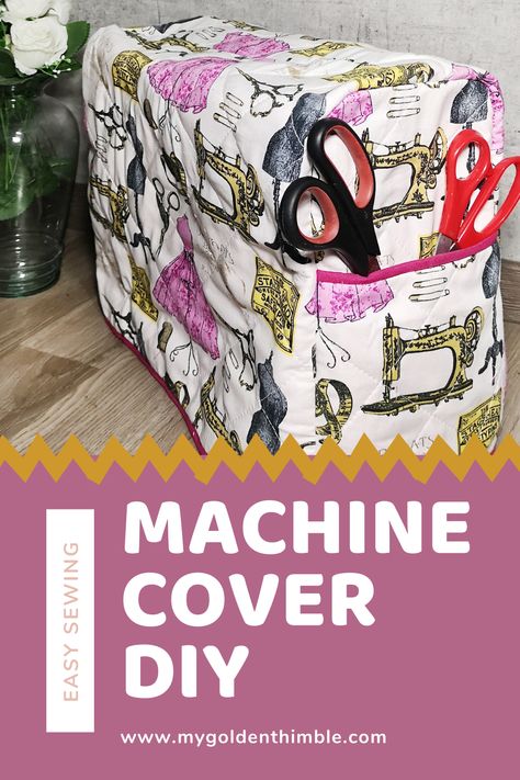 Sewing Machine Cover Diy, Sewing Machine Cover Pattern, Sewing Machine Projects, Sewing Machine Cover, Quilt Sewing Patterns, Small Sewing Projects, Diy Sewing Pattern, My Sewing Room, Sewing Rooms