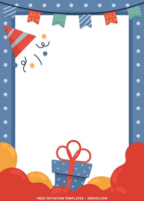 Bday Background, Birthday Card Template Free, Happy Birthday Invitation Card, Happy Birthday Kids, Kids Birthday Invitation, Birthday Cartoon, Bday Invitations, Happy Birthday Template, Free Printable Birthday Invitations