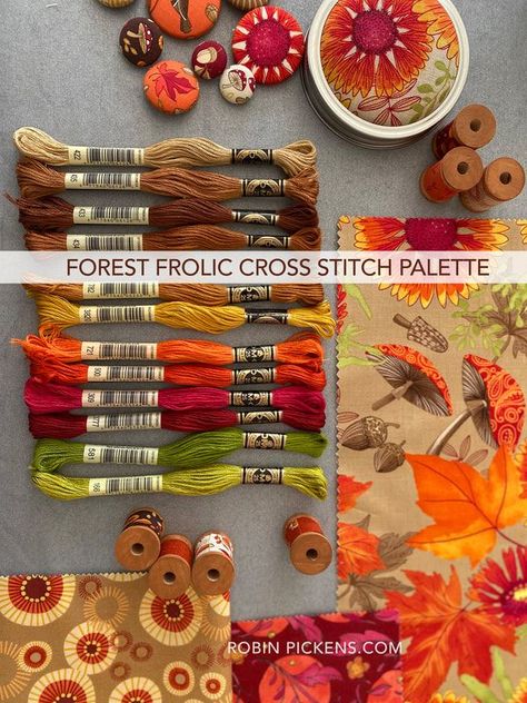 DMC floss colors to go with Forest Frolic fabric Dmc Embroidery Floss Color Palettes, Stitch Palette, Cross Stitch Quilt, Goals 2023, Freebies Pattern, Cross Stitch Floss, Yarn Bracelets, Colour Shades, Cross Stitch Pillow