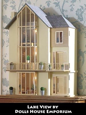 Contemporary Dollhouse | Ocean Drive 1:12 scale (kits start at $99 but not available in US) by ... Malibu Beach House, Mini World, Diy Doll Miniatures, Mini Doll House, Modern Dollhouse, Dolls Houses, Barbie House, Room Box, Kids Bedroom Decor