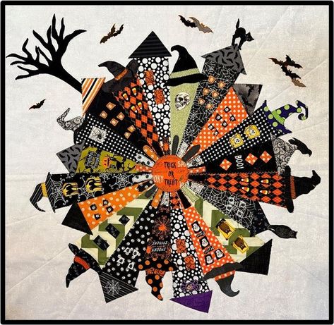 Whimsical Dresden Neighborhood Virtual Class Class Supply List, Dresden Neighborhood, Halloween Fabric Crafts, Dresden Plate Patterns, Beginner Quilting Projects, Halloween Sewing Projects, Halloween Quilt Patterns, Dresden Plate Quilts, Dresden Quilt