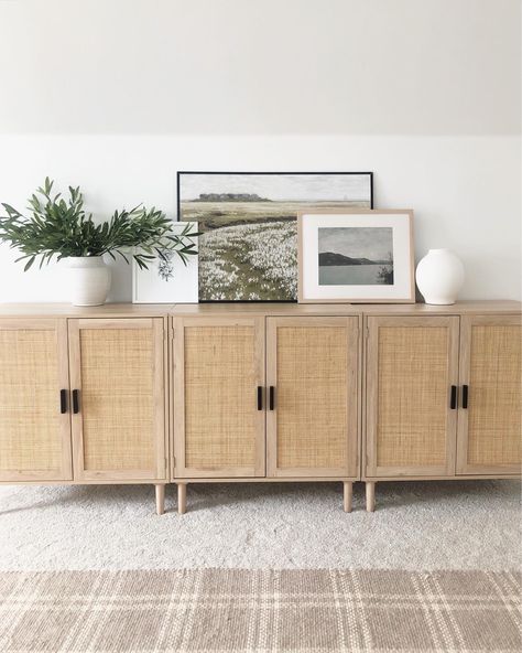 Coastal Modern Console Table, Buffet Cabinet Rattan, Modern Coastal Buffet Table, Buffet Cabinet Toy Storage, Entry Tables With Storage, Amazon Rattan Cabinet, Entryway Table With Cabinets, Large Console Cabinet, Long Console Table With Storage