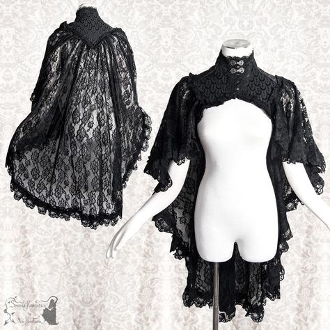 Black Capelet, Lace Capelet, Lace Shrug, Lace Bolero, Gothic Victorian, Victorian Lace, My Black, Gothic Lolita, Turin