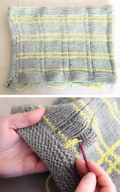 Knit Plaid Pattern, Plaid Knitting, Kids Sweater Pattern, Loom Knitting Stitches, Knit Plaid, Knifty Knitter, Blanket Ideas, Knitting Instructions, Pattern Tutorial