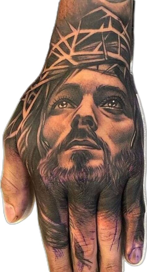 God Face Tattoo, Face Tattoo On Hand, Virgin Mary Hand Tattoo, Jesus Christ Face, Tattoo On Hand, Half Sleeve Tattoos For Guys, Graffiti Cartoons, Face Tattoo, Half Sleeve Tattoo