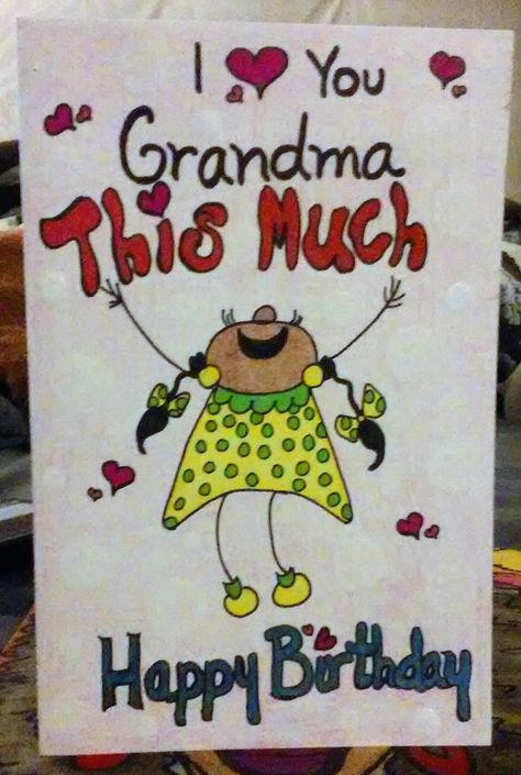 Birthday Card hand drawn for my Grandmother Ideas For Grandmas Birthday, Grandma Birthday Card From Grandkids, Drawing Ideas For Grandma, Grandmother Birthday Cards, Birthday Card Hand Drawn, Birthday Drawing Ideas, Grandmas Birthday, Birthday Drawing, Grandma Birthday Card