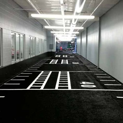 Turf Design, Indoor Soccer Field, Warehouse Gym, Sports Turf, Gym Design Interior, Home Gym Garage, Gym Facilities, Weight Room, Indoor Gym