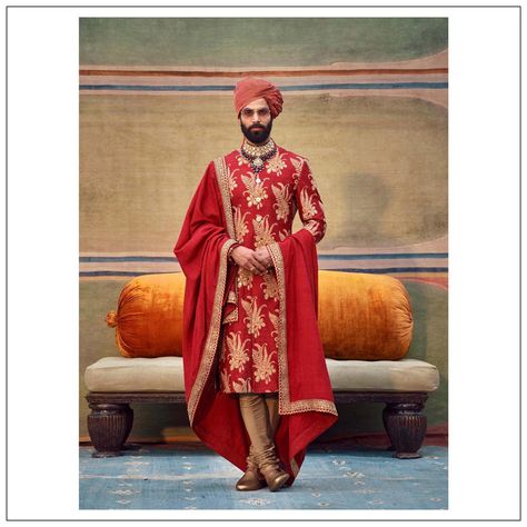 Tussar Silk Kurta, Angad Bedi, Sabyasachi Collection, Punit Balana, Silk Kurta Set, Sabyasachi Mukherjee, Sabyasachi Sarees, Indian Groom Wear, Red Kurta