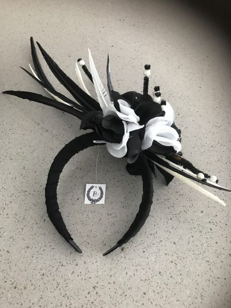 Bespoke handmade fascinator black and white | Trade Me Black And White Fascinator, How To Make Fascinators, White Fascinator, Black Fascinator, Beautiful Hand, Fascinator, Mother Of The Bride, The Bride, Caps Hats