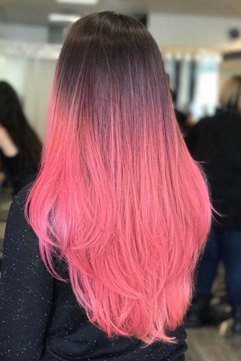 Underdye Hair, Brown Ombre Hair Color, Black Hair Ombre, Pink Ombre Hair, Dip Dye Hair, Brown Ombre Hair, Ombre Hair Blonde, Ombre Pink, Hair Ombre