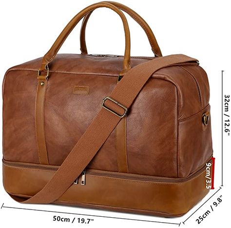 Brown Leather Travel Bag, Luggage Ideas, Leather Overnight Bag, Bag With Shoe Compartment, Leather Pouches, Ankara Bags, Rolling Bag, Leather Duffel Bag, Leather Briefcase Men