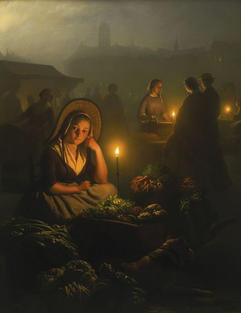 Petrus van Schendel - Avondmarkt te Amsterdam met Paleis op de Dam en Nieuwe Kerk op de achtergrond 1864 Petrus Van Schendel, معرض فني, Baroque Painting, Rennaissance Art, Dutch Painters, European Paintings, Textured Canvas Art, Classic Paintings, Night Market