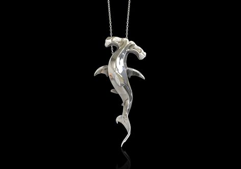 HAMMERHEAD SHARK GIFTS FOR SHARK LOVERS - Hammer head sharks are one of the strangest and most admired species by divers. Unlike Jaws, hammerhead sharks are of no real threat to humans. This beautiful realistic hammerhead shark design makes it a great gift idea for your scuba diving friends. This is also an incredibly special gift for any animal lover. Pendant info. Material: Sterling Silver(Polished silver finished) Width: 21.54 mm(0.8480 inch) High: 44.82mm(1.7645 inch) Loop Hole Size: 3.28 x Hammerhead Shark Necklace, Shark Jewelry, Shark Pendant, Jewelry Ocean, Shark Gifts, Sea Life Jewelry, Shark Necklace, Lover Jewelry, Hammer Head