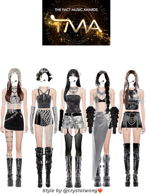 Blackpink Award Show Outfit Ideas, Kpop Stage Outfits Ideas 5 Members, Kpop Soloist Outfit, Kpop Performance Outfit, Kpop Award Show Outfits, Stage Outfits Ideas, Korean Outfits Kpop, Kpop Fits, Wear Black Dresses