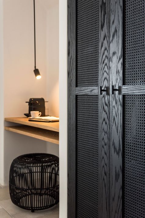 Rustic Renovations, Black Closet, Mediterranean Interior, Black Furniture, Design Hotel, Design Del Prodotto, Furniture Details, Hotel Design, Closet Doors