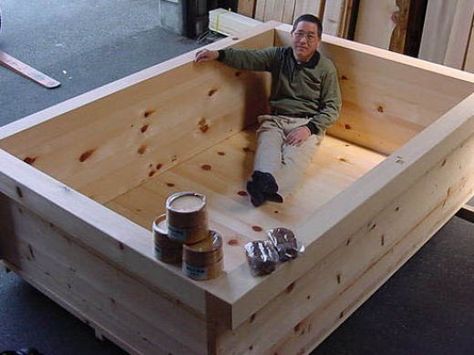 large wooden hot tubs | original hinoki wood japanese bath tubs for soaking and aromatherapy Japanese Bathtub, Diy Hot Tub, Japanese Soaking Tubs, Japanese Bath, Hinoki Wood, Outdoor Tub, Tub Ideas, Outdoor Bath, Bath Tubs