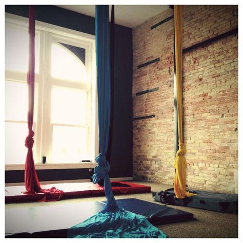 Aerial silks studio.  #MyNirvana Aerial Dance, Aerial Arts, Come Fly With Me, Aerial Silks, Aerial Yoga, Yoga Studio, Dream House, Yoga, Silk